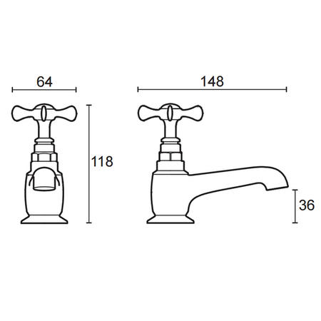Mira Virtue Basin Pillar Taps