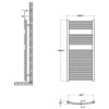 Premier Curved Ladder Towel Rail Chrome - 1100 x 500mm