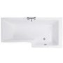GRADE A1 - L-Shaped Square Right Hand Shower Bath - 1700 x 850mm