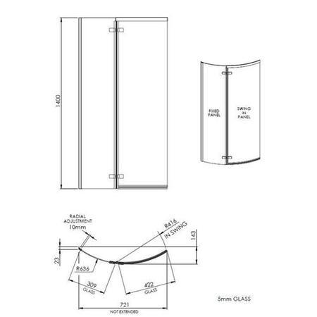 Premier Ella Curved 5mm Bath Screen