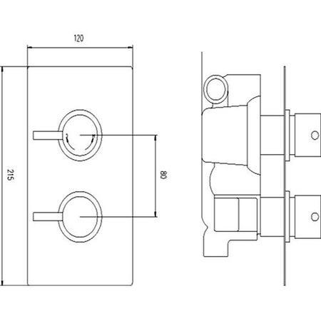 Premier Quest Twin Thermostatic Shower Valve With Diverter