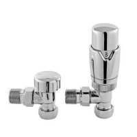 Hudson Reed Angled Thermostatic Radiator Valve Pack Chrome