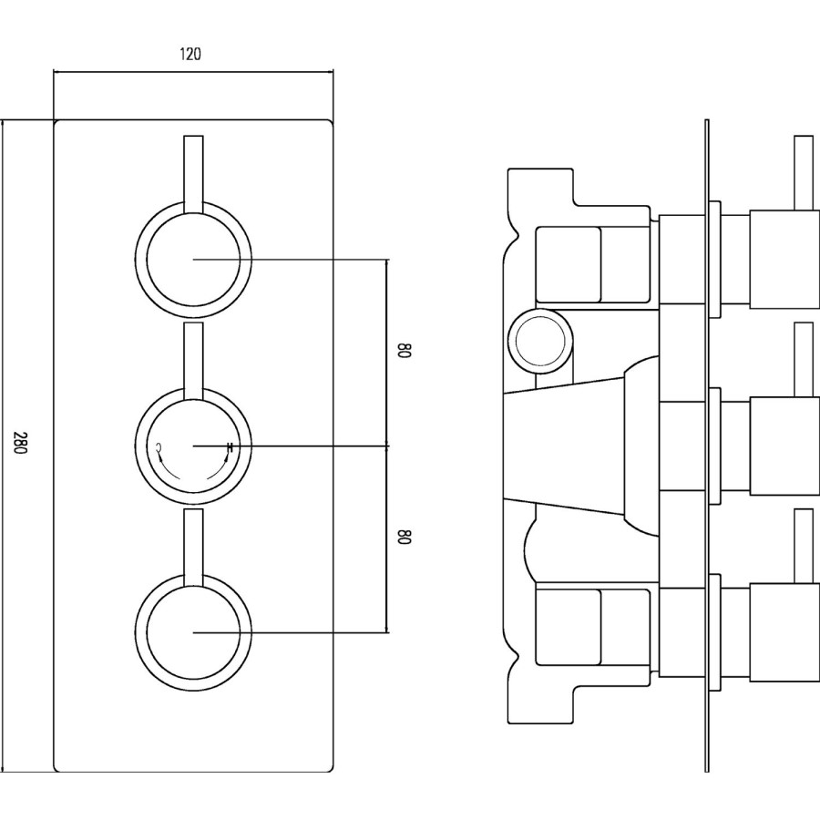 Premier Quest Triple Thermostatic Shower Valve