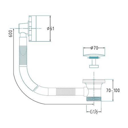 Hudson Reed Push Button Bath Waste and overflow
