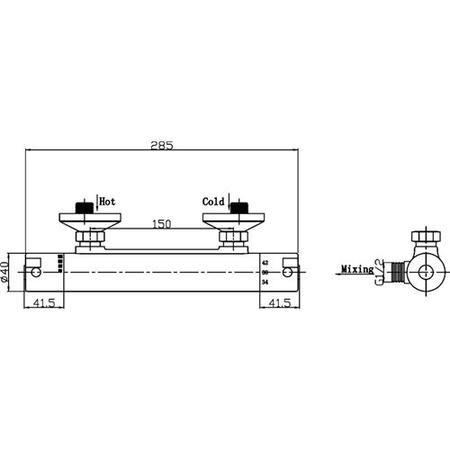 Premier Minimalist Sleek Thermostatic Bar Valve