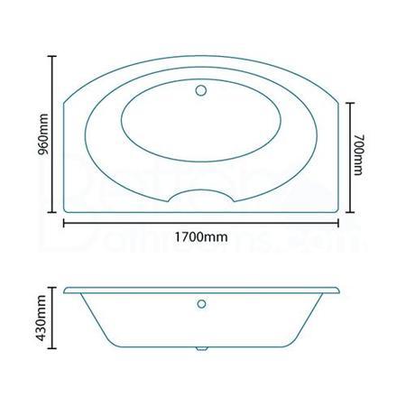 FPO024 End Panel for Rennes 1700 x 970 Bow Fronted Bath