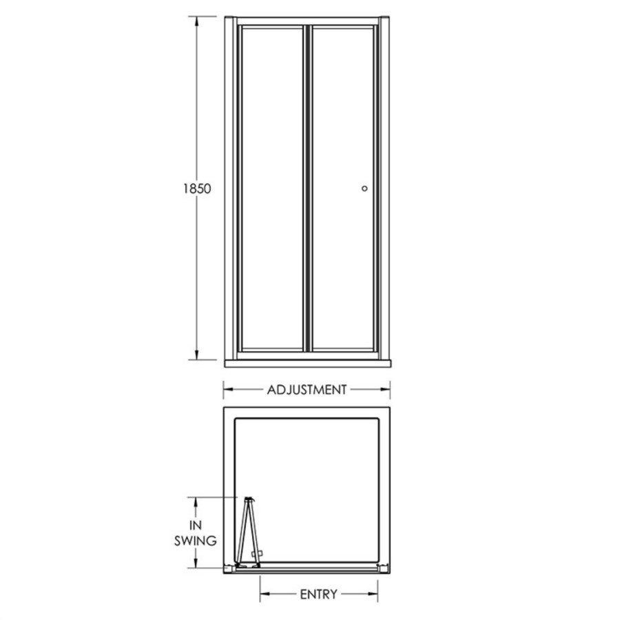 Bi-Fold Shower Door - 1000mm - 4mm Glass - Premier