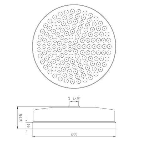 Hudson Reed Fixed Round Shower Head 200 mm
