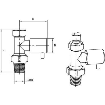 Hudson Reed Straight Radiator Valves Chrome