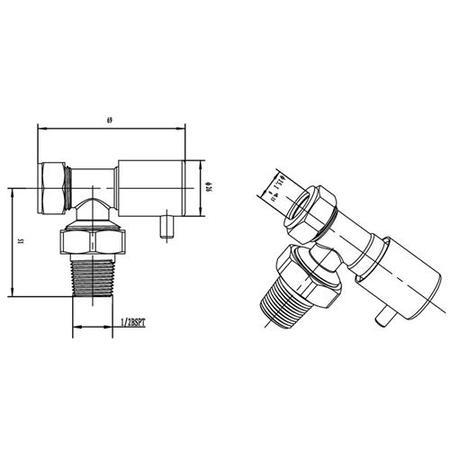 Hudson Reed Angled Radiator Valves Chrome