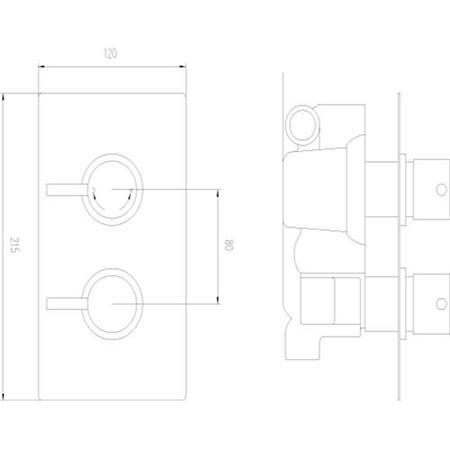 Premier Pioneer Round Twin Thermostatic Shower Valve With Diverter