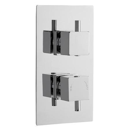 Premier Pioneer Square Twin Thermostatic Shower Valve With Diverter
