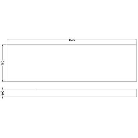 Athena Bath Front Panel 560mm H x 1700mm W - Grey Avola