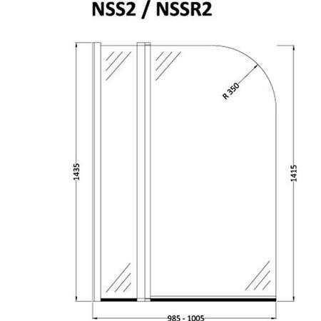 Hudson Reed Straight Bath Screen With Fixed Panel