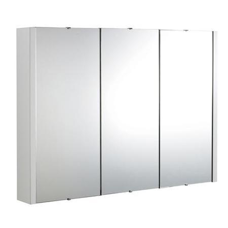 Lux 3 Door Mirrored Bathroom Cabinet 900mm Wide White