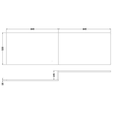 Premier Athena Gloss Grey Square Shower Bath Front Panel