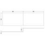 Premier Athena Gloss Grey Square Shower Bath Front Panel