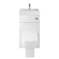 Premier Athena 2 In 1 500mm White Gloss Basin & WC Unit
