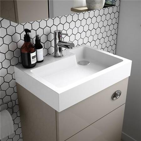 Premier Athena 2 In 1 500mm Stone Grey Basin & WC Unit