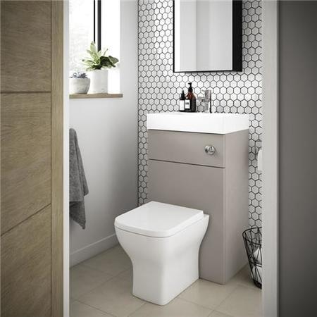 Premier Athena 2 In 1 500mm Stone Grey Basin & WC Unit