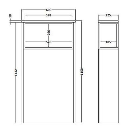 White 600mm WC Toilet Unit with Open Shelf - Coast