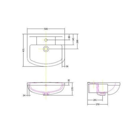 Harmony 500mm Semi Recessed Basin