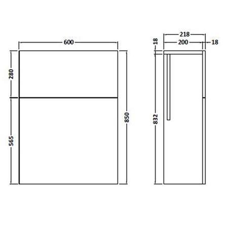 Urban Grey Avola 600 WC Unit