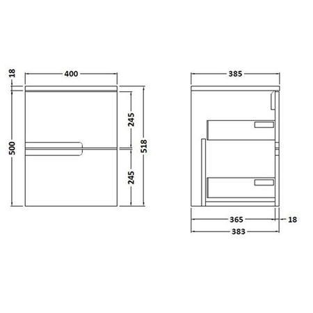 Hudson Reed Urban Grey Avola 400 Side Cabinet