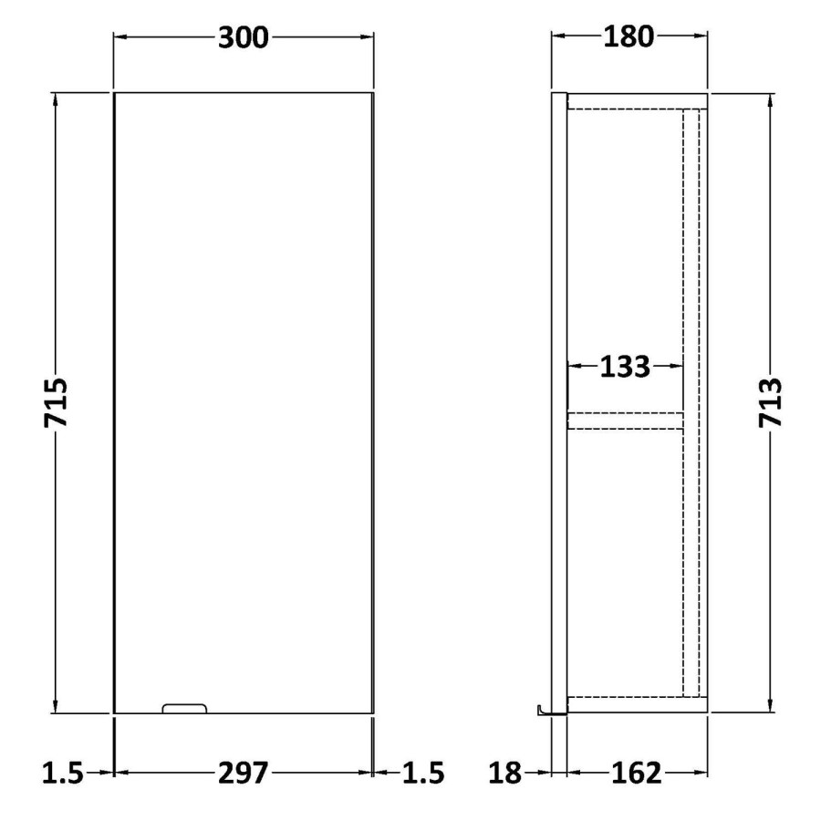 Hudson Reed Fusion 300mm Grey Avola Wall Unit