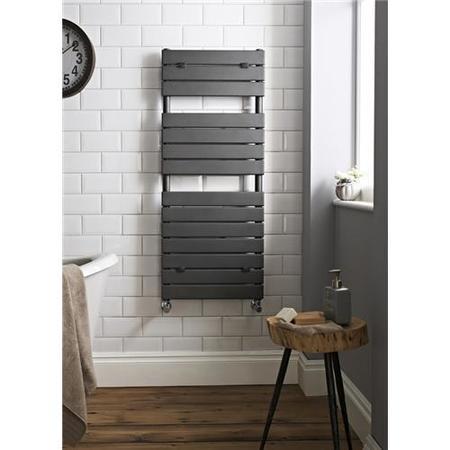 Hudson Reed Flat Panel Heated Towel Rail 1213x500 Anthracite
