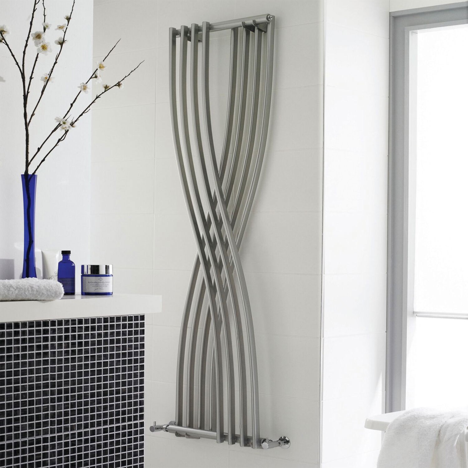 Hudson Reed Radiator Hudson Reed Xcite Designer Radiator High Gloss Silver - 1775 x 450mm ...