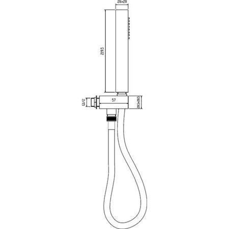 Hudson Reed Square Handset with Parking Bracket and Outlet Elbow
