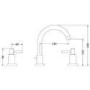 Hudson Reed Tec Lever 3 Tap Hole Basin Mixer