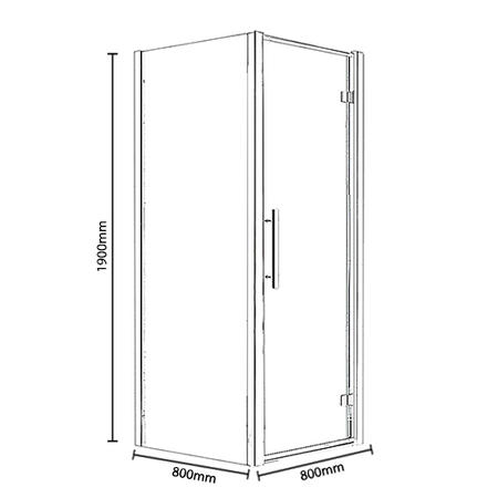 Apex 800 Hinged Shower Door