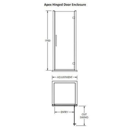 Apex 800 Hinged Shower Door