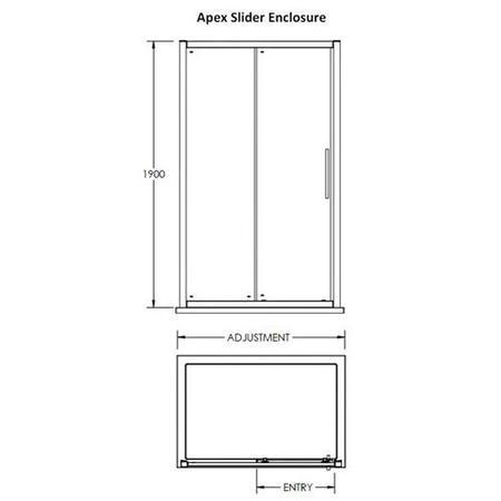 Sliding Door Apex 1100mm - 8mm Glass - Hudson Reed Range