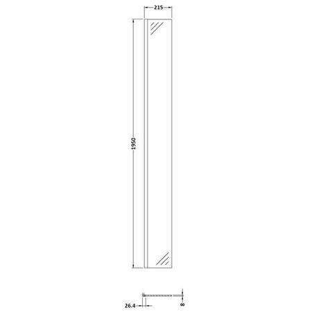215mm Wetroom Return Screen 8mm Glass - Hudson Reed