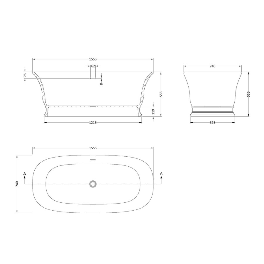 Hudson Reed Farringdon Double Ended Freestanding Bath