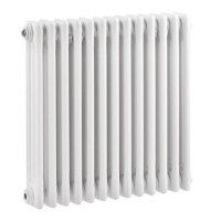 Hudson Reed Colosseum Triple Column Traditional Radiator High Gloss White 600x606