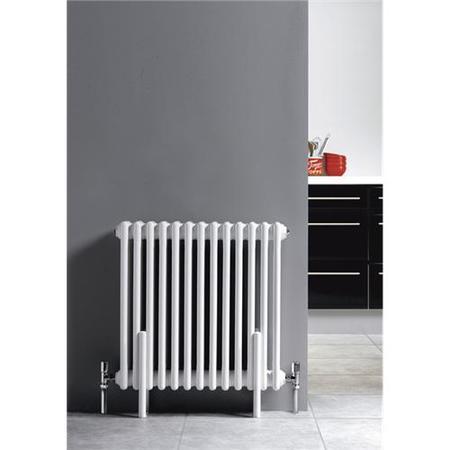 Hudson Reed Colosseum Triple Column Traditional Radiator High Gloss White 600x606