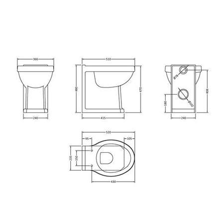 Hudson Reed Richmond Comfort Height Back to Wall Toilet