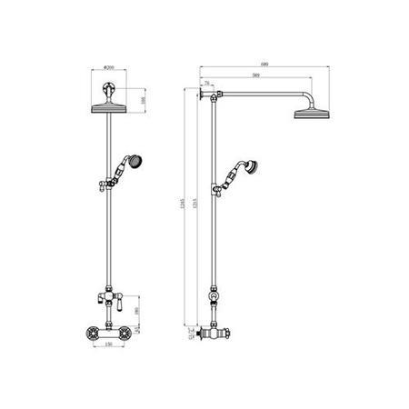 Hudson Reed Traditional Thermostatic Shower Valve & Kit with Handset
