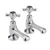 Hudson Reed Black Topaz Crosshead Basin Taps with Domed Collar