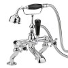 Hudson Reed Black Topaz Crosshead Bath Shower Mixer with Domed Collar