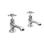 Hudson Reed White Topaz Crosshead Bath Taps with Domed Collar