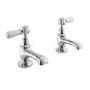 Hudson Reed White Topaz Lever Basin Taps with Domed Collar