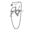 Hudson Reed White Topaz Lever Bath Shower Mixer with Domed Collar