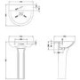 Premier Freya 560mm One Tap Hole Basin & Pedestal