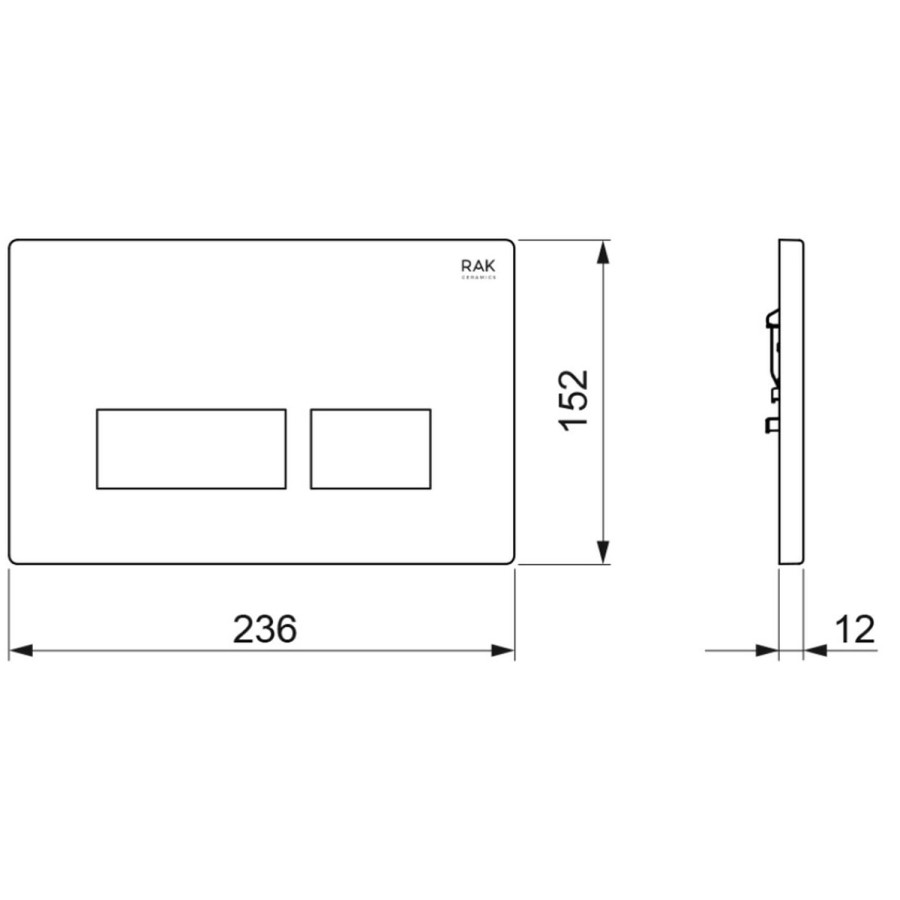 RAK Push Button Rectangular Flush Plate
