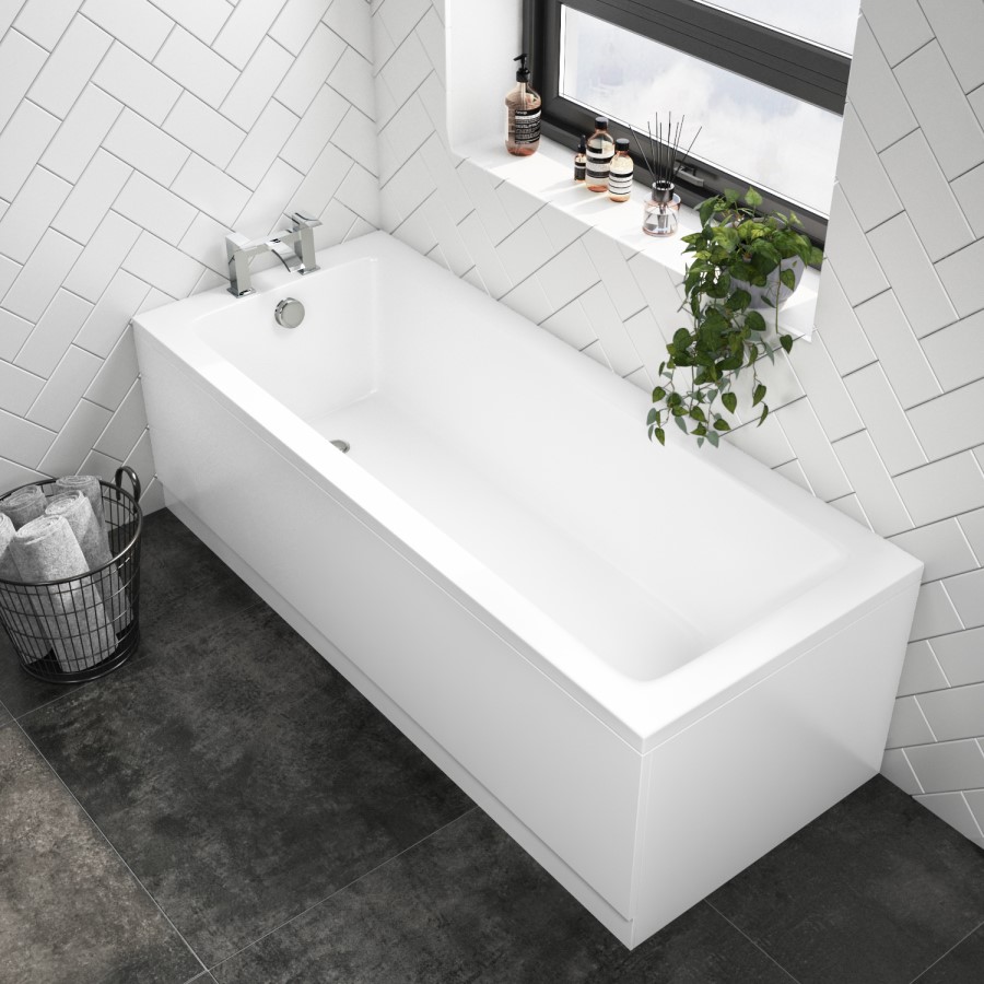 GRADE A1 - Rutland Square Single Ended Bath - 1700 x 700mm